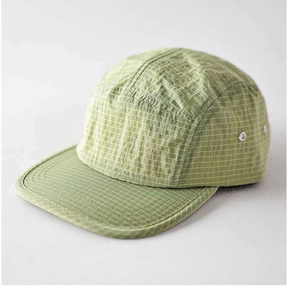 Solid Color Quick-drying Plaid Hemming Sun Flat-brimmed Hat Men Women Running Sports Breathable Sunshade Ultra-thin Baseball Cap W260626