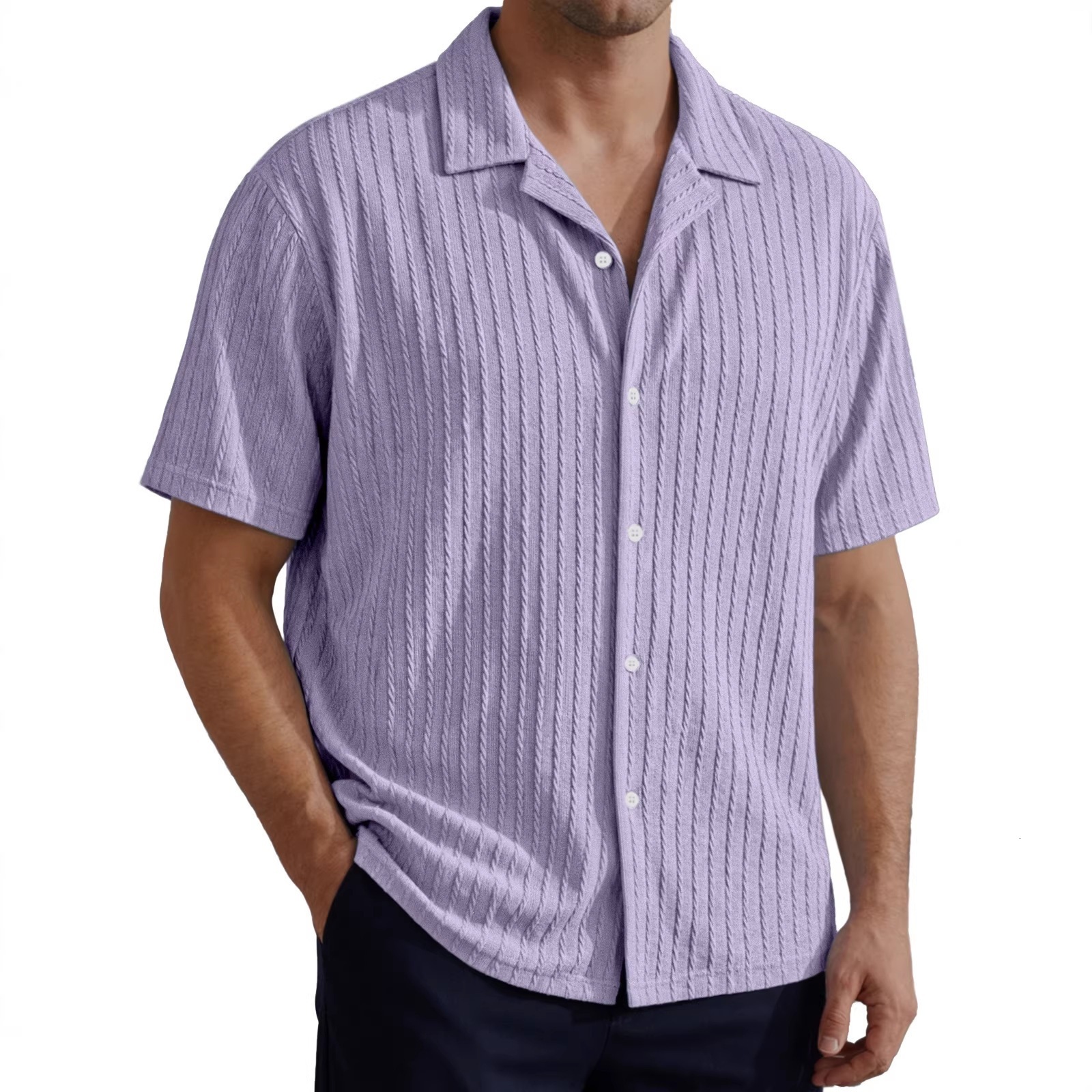 26 new short-sleeve shirts six-button cardigan Hawaiian style mens beach short shirt no pre-order available