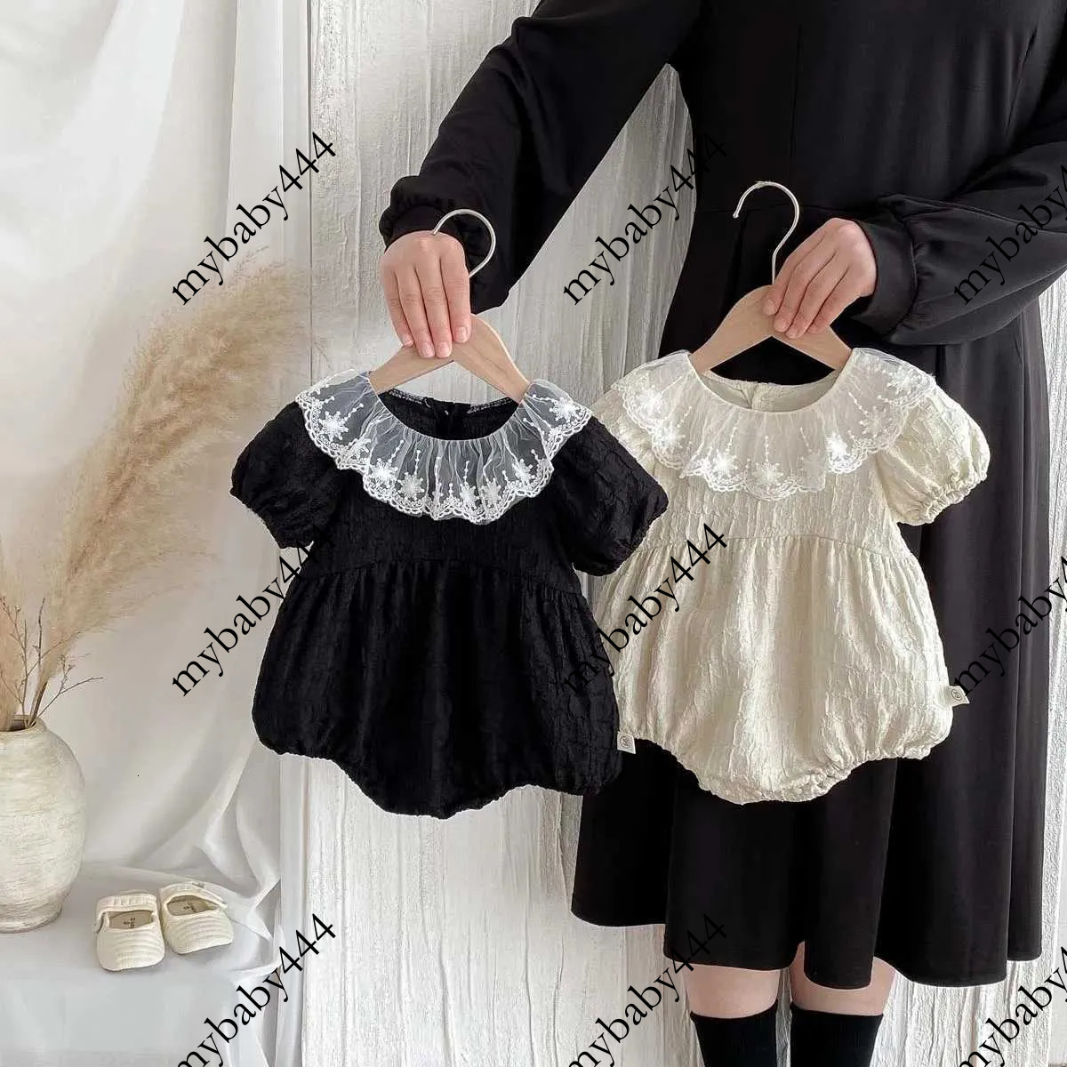 Korean style lace doll collar summer baby girl sweet and cute jumpsuit very suitable for going out t Y2606255QHC