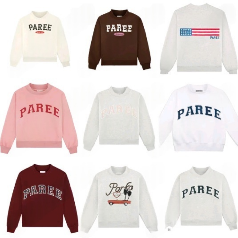 Designer Parke Womens Autumn Loose Fit Letter Print Hoodie Sweatshirt 100 Cotton Long-Slve Pullover Hooded Tops Parke Luxury Designer Cotton Loose P