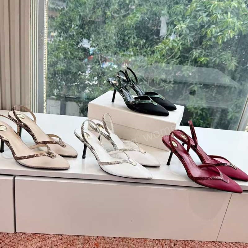 Designer-High-Heels-Schuhe, Mesh-Sandalen, Damen-Absätze, Slingback, luxuriöse spitze Mesh-Pumps, Stiletto-Absatz, Eleganz, Kleid, Party-Schuhe, Som