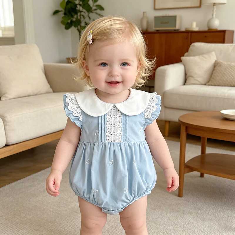 2026 New Summer Newborn 0-24M Infant Baby Girl Jumpsuit Baby Girl Clothing Flutter Sleeved Cotton Print Baby Girl Bodysuits Y260625R31P