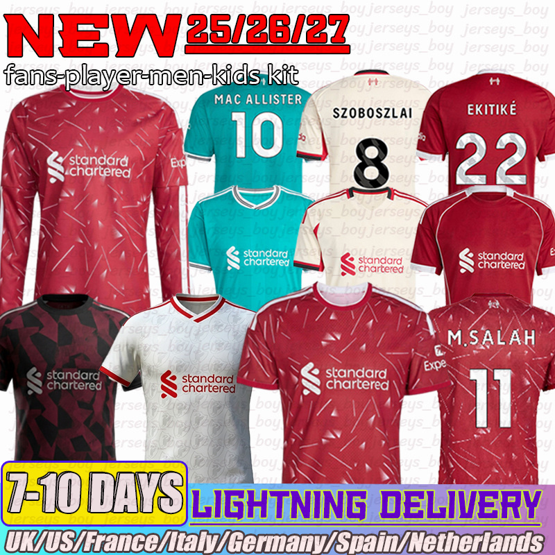 liverpool jerseys 26 27 WIRTZ Kerkez ISAK #9 Bradley MAC ALLISTER soccer jersey Salah SZOBOSZLAI GAKPO DARWIN FRIMPONG football Mens Kids Kits-image-944608852