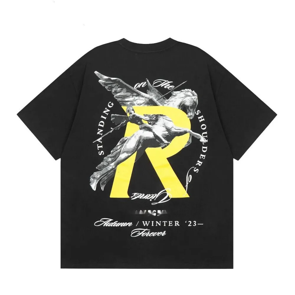 Representerty Tshirt Men Designer Shirt Classic Yellow Letter Print Vintage Washed Daily Leisure Outdoor Dressing Mens Cotton Graphic Tee American V
