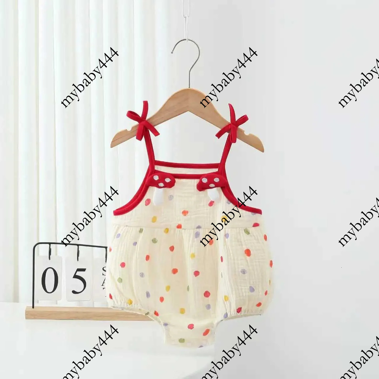 Baby Girls Cotton Gauze Onesie Summer Sleeveless Polka Dot Bodysuit Lightweight Breathable Clothes for Newborn Y260625OZK5