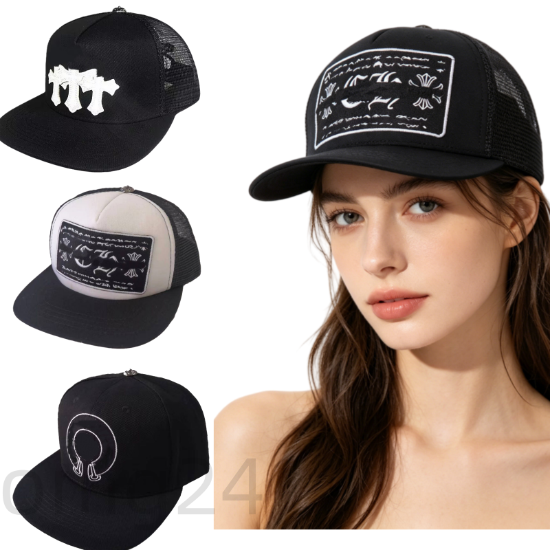 Black Chromes designer baseball cap mesh designer hat canvas letter embroidery fitted cross trucker hats for men curved hat snapback hats designers