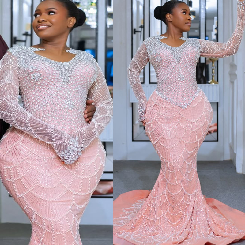2026 Plus Size Aso Ebi Prom Dress Mermaid Evening Dresses Fo