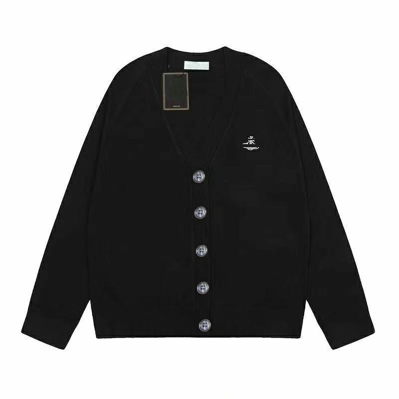 2026 automne hiver chaud paresseux col en v laine tricot Cardigan, Saturn broderie vêtements d'extérieur décontractés