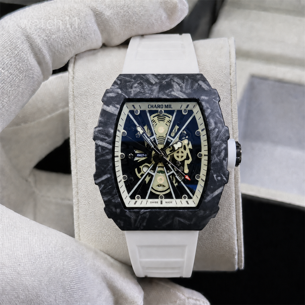 JASON007 Richaxx Millxx 27-04 Mens Watches Silicone Strap 2026 Luxury Sapphire Mirror Top Designer High Quality 47mm Luminous Waterproof Mens Quartz