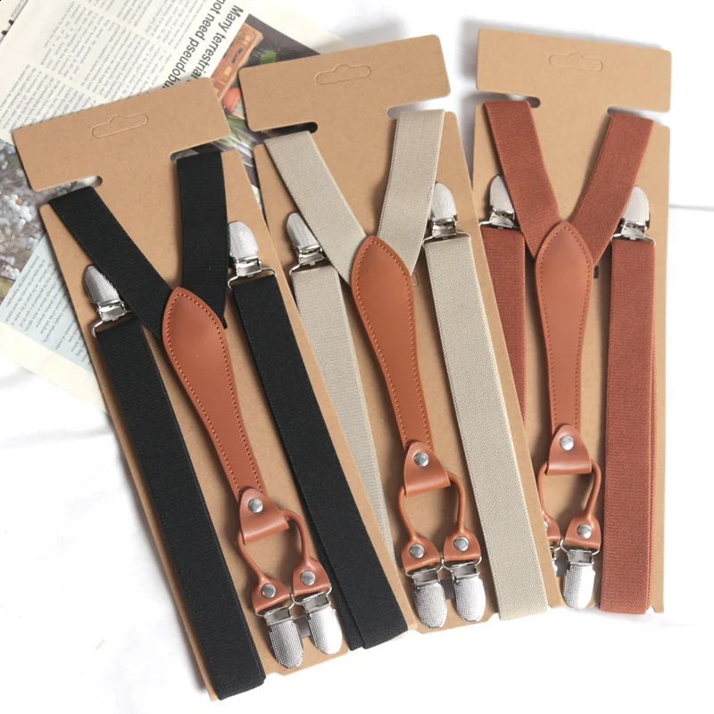 Vintage High Quality Suspenders Men Women Adult Button End Y Back Adjustable Elastic Trouser Braces Straps Belt Wedding Party 260626