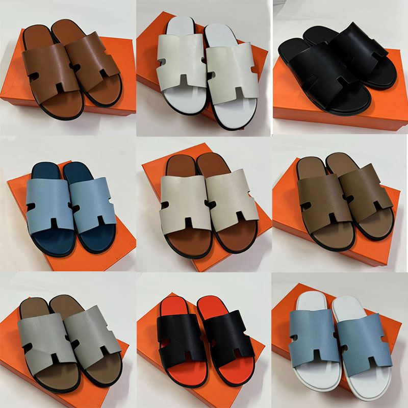 original box designer mens sandals men slippers slides luxury leather flat summer beach casual sandal slipper sliders large big size 37-46