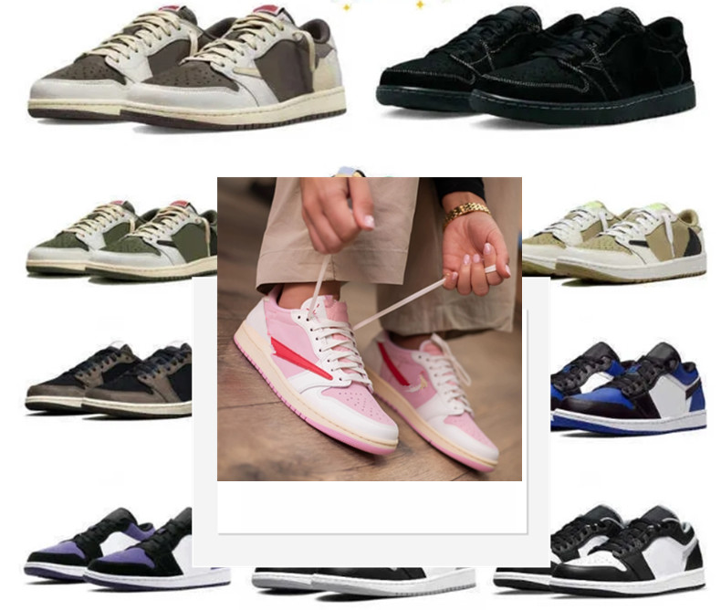 Airo jordanlty 1 jordann 1s travisscot shoe j1 Low Basketball Shoes Wolf Carbon Arctic Punch Black Toe Fragment Reverse Mocha UNC Grey Camo Trainers