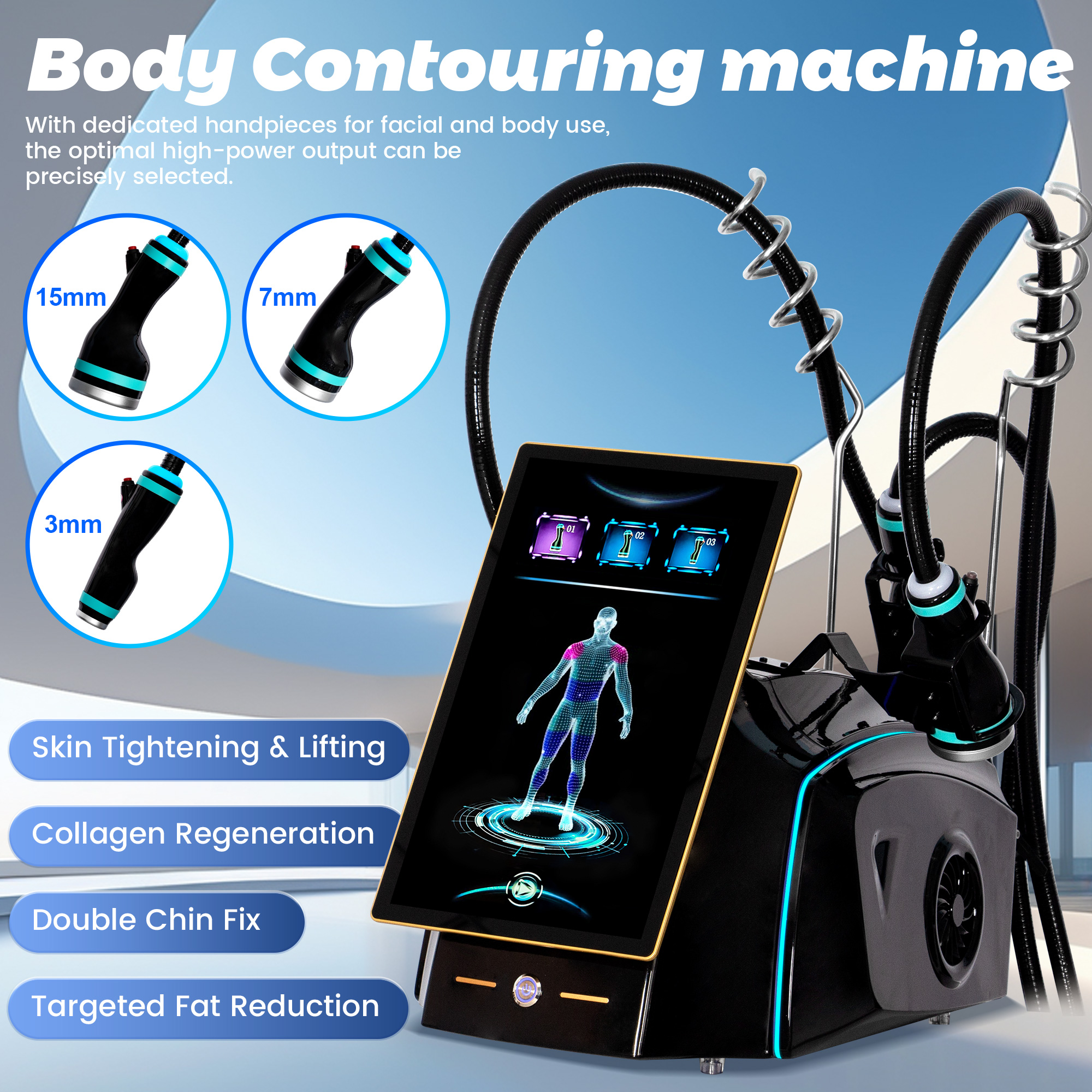 Professional Body Contouring System Cold Wave Shaping Device with 15mm 7mm 3mm Probes Fat Reduction Wrinkle Removal Firming Lifting Machine-image-1112405102