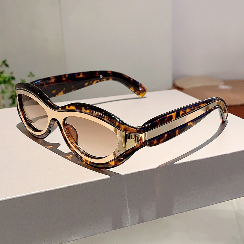 Designer European American Vintage Cat Eye Sunglasses Y2K New Luxury Outdoor Sport Street Style Slim Face Anti Glare Brand Fashion Premium Wholesale
