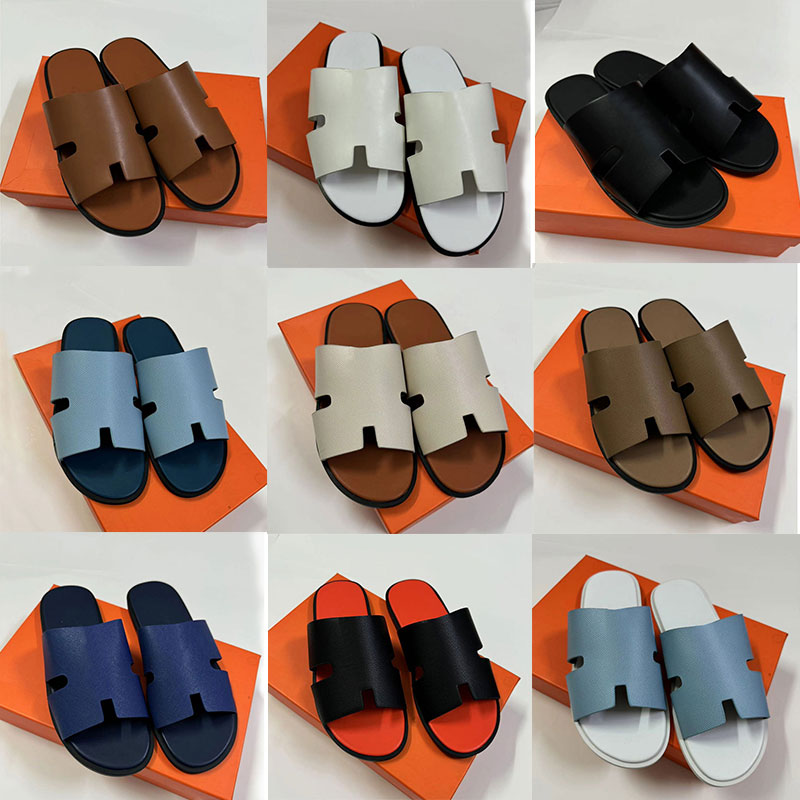 original box designer mens sandals men slippers slides luxury leather flat flip flop summer beach casual sandal slipper sliders large big size 37-46
