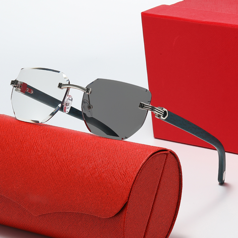 2026 Premium Designer Zonnebril Hoornvormig Frameloos Voor Heren High-End Retro Business Casual Anti-Blauw Licht Houten Frame Lichtgewicht Leesbril