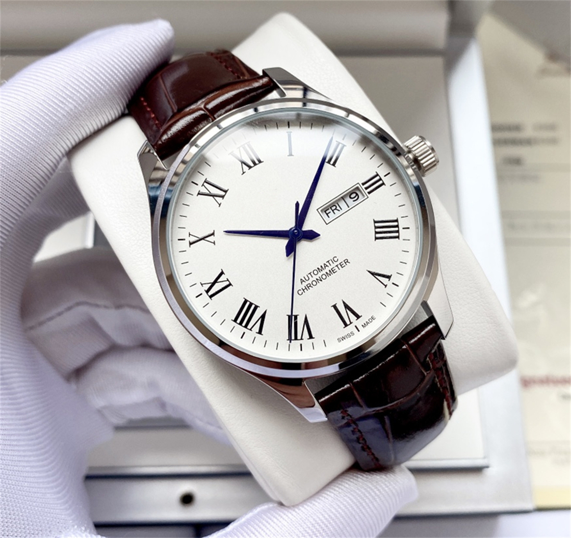 Brand New Men MASTER Series business wristwatches Men's Automatic Mechanical watches women Luxury Watch Brown Dial Rose Gold Stainless Strap #1