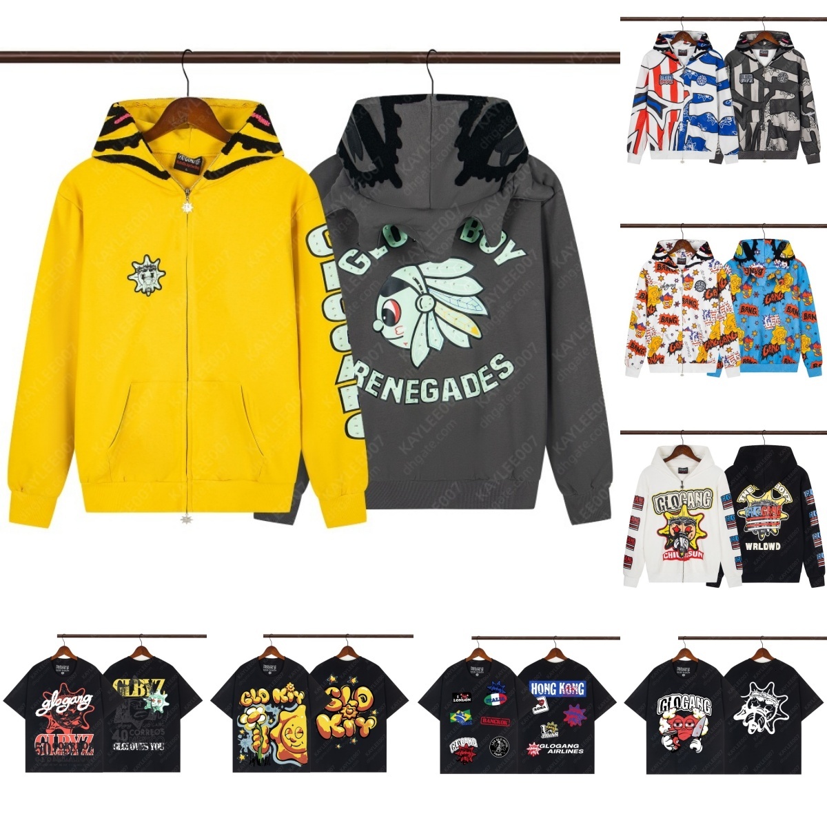 Glo Gang brand men womens designer hoody luxury hoodies for men outdoor jogger sweatshirt fashion zip up hoodie tech fleece pullover Popular summ-image-984340454