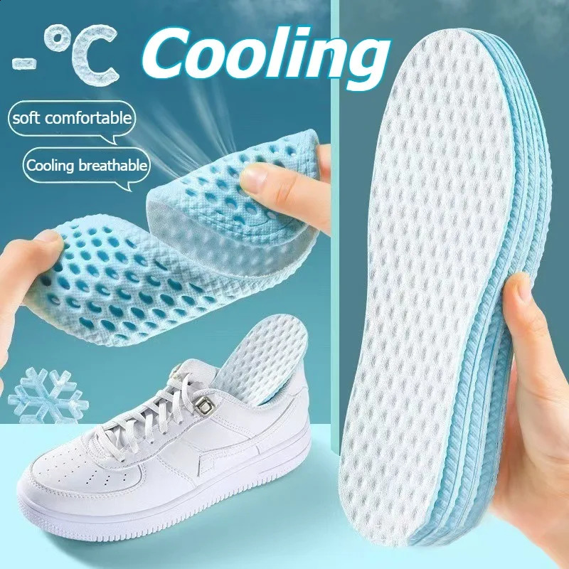3 Pair Summer Cooling Insoles for Men Running Sports Shock Absorption Shoe Sole Breathable Shoes Insole Memory Foam Pads 260626BJ