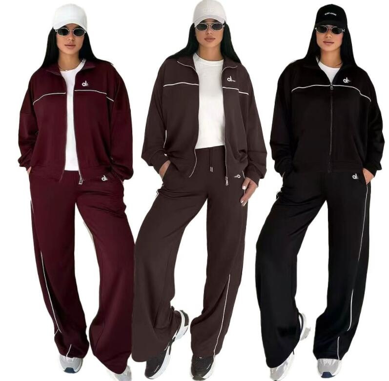 Sports brand Women's Tracksuits 2026 autumn and winter new product fashionable temperament set embroidered casual versatile wide leg women'