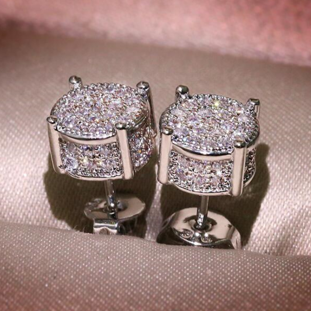 Stud Men Womens Ins Fashion Shine Crystal Earrings Gold Silver Plated MINI Luxury Bling Diamond CZ zircon Earring aretes brincos ear rings earings J
