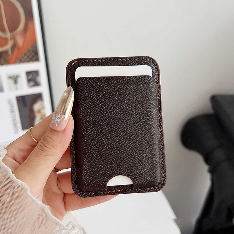 Universal Designer Snap-on Magnetic Card Holder Case for iPhone 17 Pro Max Samsung Galaxy 26 25 Luxury Leather MagSafe Wireless Charging Cover Bl-image-1112416227