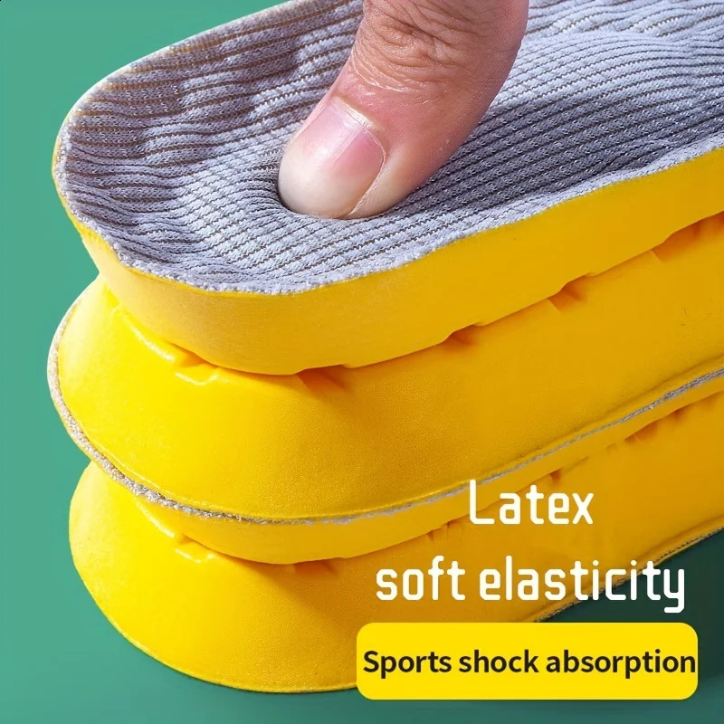 1 Pair2Pairs 4D Soft Latex Memory Foam Insoles Sport Support Insert Breathable For Women Men Running 260626BJ