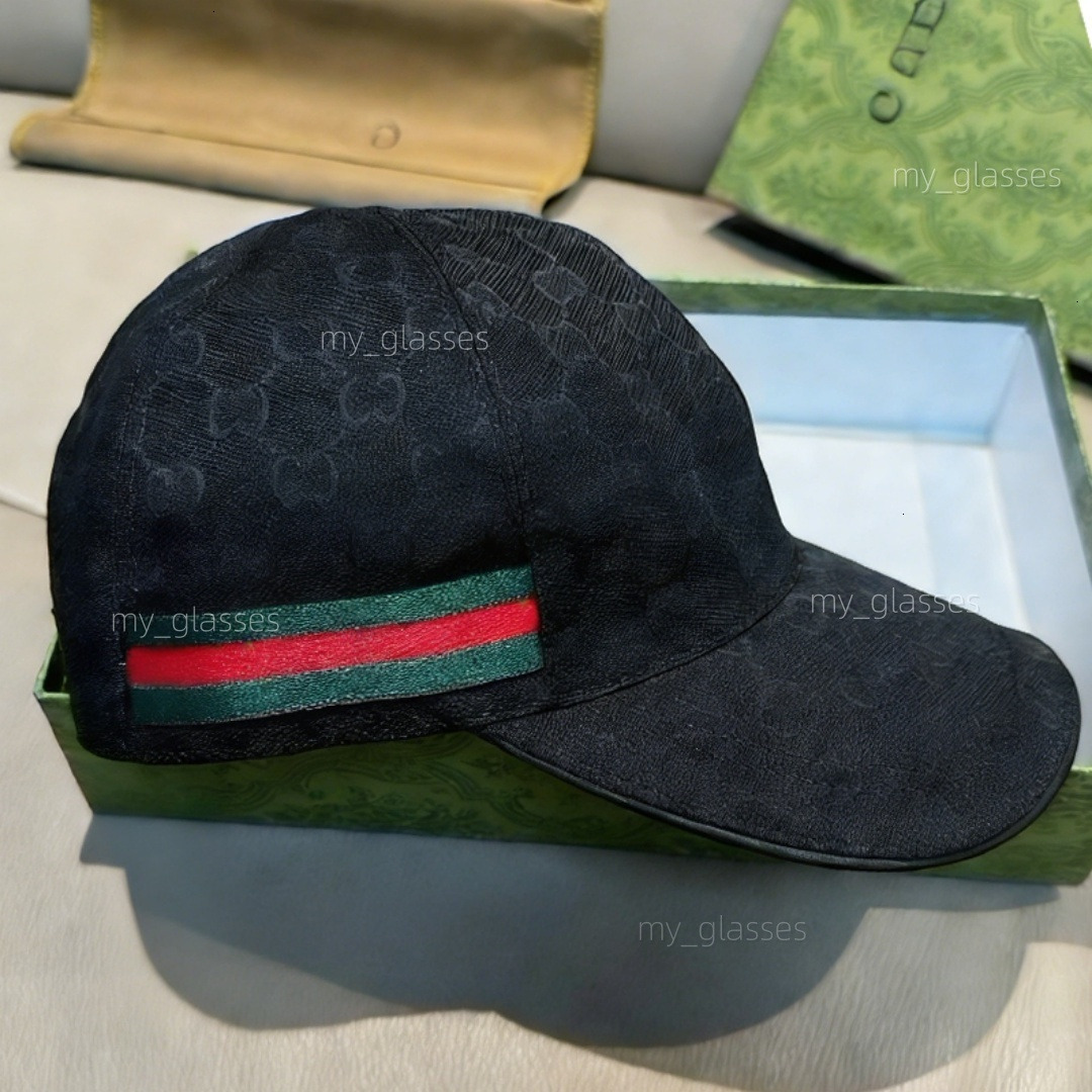 Designer Monogram Jacquard Baseball Cap Leather Brim Adjustable Snapback Luxury Tennis Golf G Hat Outdoor Streetwear Unisex For Men Women Summer Cas