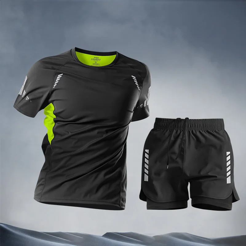 Casual Suits for men Mens Summer Shorts Set Gym Outfit Student Short Sleeve Tee 2 Piece Tracksuits Men Clothing 260626BJ