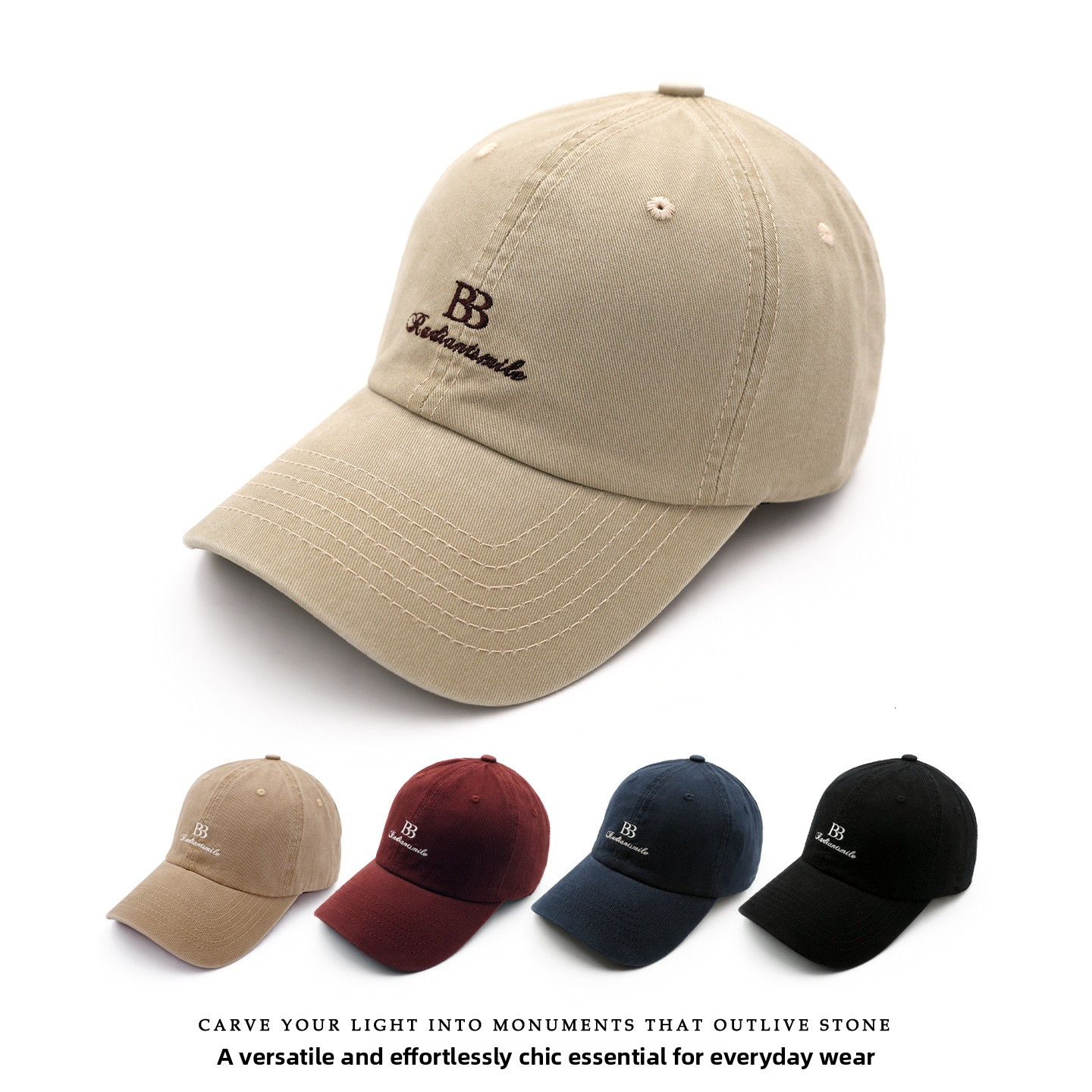 Designer Hat Luxury Women's Adjustable Big Head Circumference Duckbill Brand Embroidery Simple Solid Color Soft Top Outdoor Street Sports Baseb