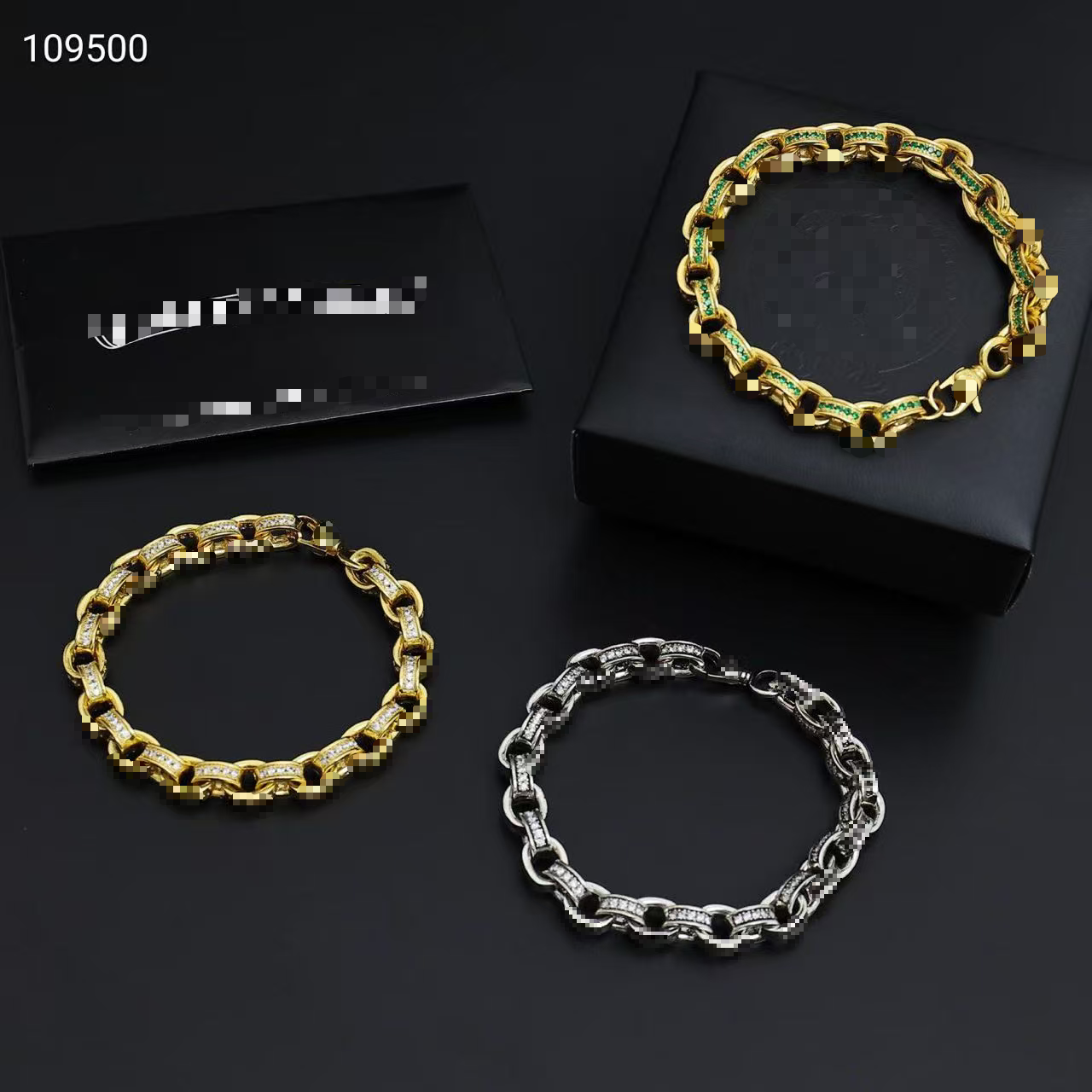Bracelets à breloques croisés de mode classique, bracelet de styliste Chome, chaîne en argent thaïlandais 925, or 8 carats pour femmesu0026Girl,