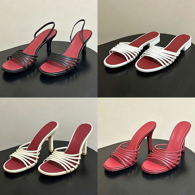 Metiers Dart 2026 Sandals Classic High Heels Metal Buckle Letter Hollow Strip Design Womens Designer Elegant Slippers Cow Leather Upper Daily Commut