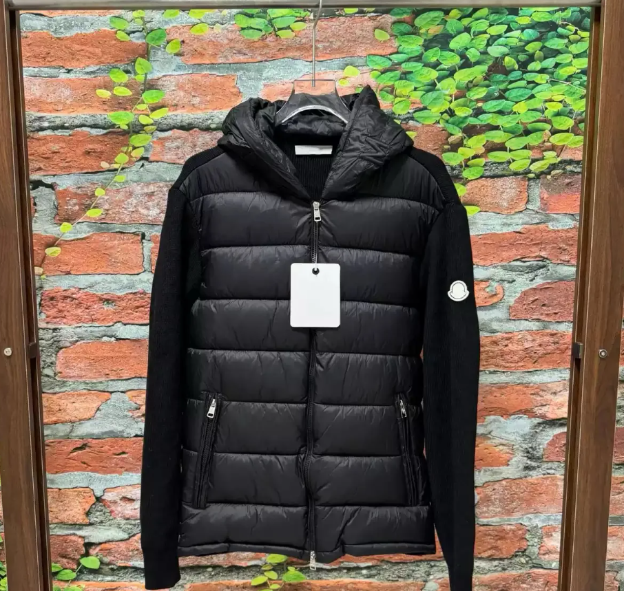 Hot Sale Men Puffer Jacket Luxury Men's Hooded Knit MC Puffer Coat Designer Men Down Puffer Jacket Winter Knitted Hybrid Warm Street Style Fash