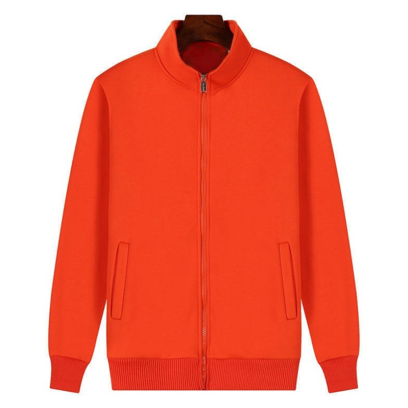 A278 New Style Stand Collar Thick Zip Up Sweatshirt Couples Outerwear-image-1112549396