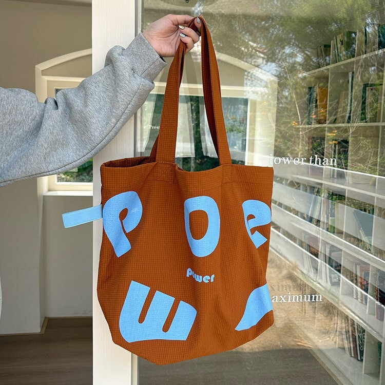 Women Color Block Letter Tote Bag Crossbody Large Capacity Single Shoulder Casual College Sports Style For Commuting SENYY