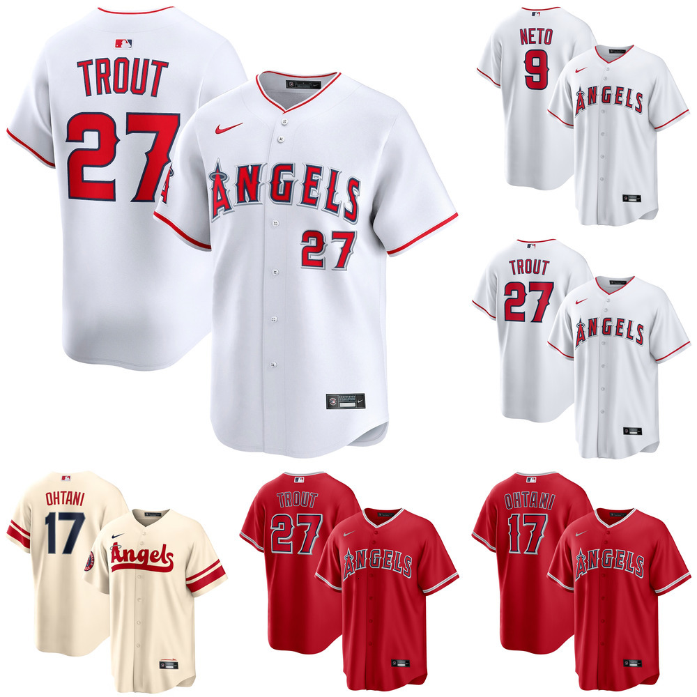 Maillot de joueur limité à domicile blanc Mike Trout des Angels de Los Angeles pour hommes