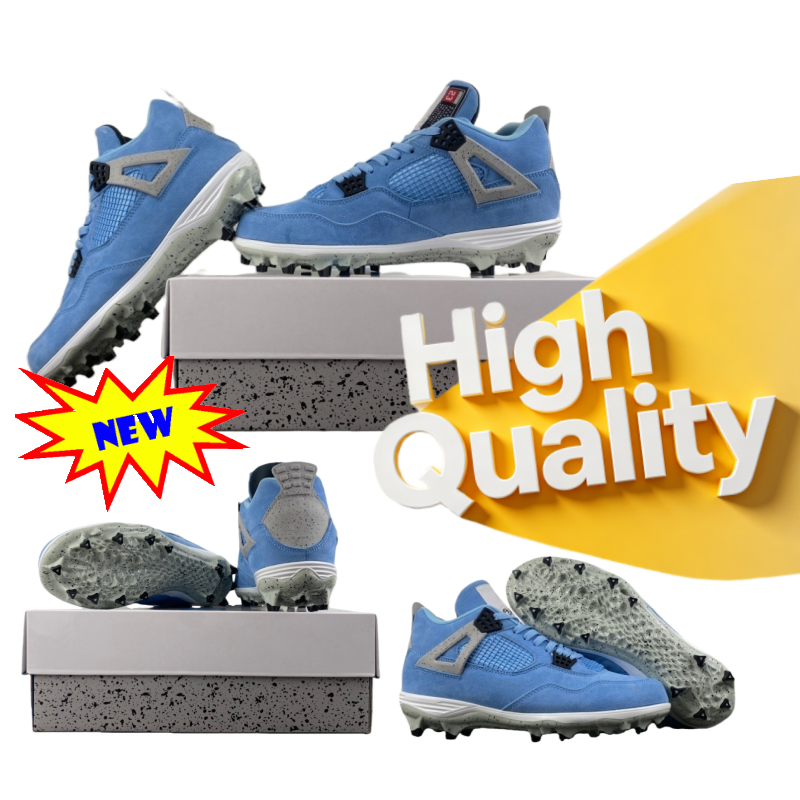 4s TD Football Cleats University Blue Soccer Shoes 4 Football Boot Basketball Shoes Men high Quality With Box Sneakers Drop Ship