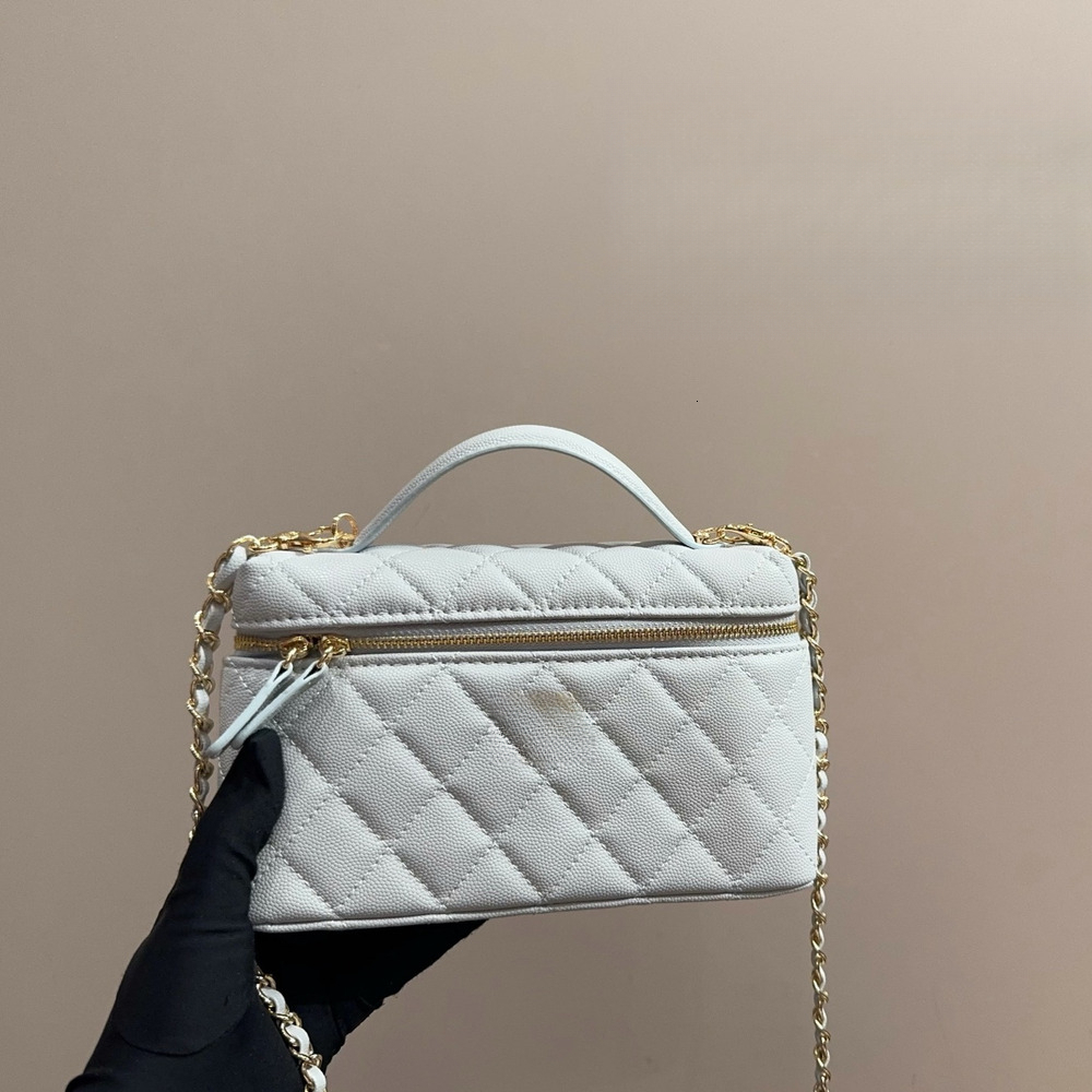 10A Quality Designer makeup 19*12CM Luxury Shoulder Classic Women Genuine Leather Small Square Multi Functional Wallet Mini Card bag