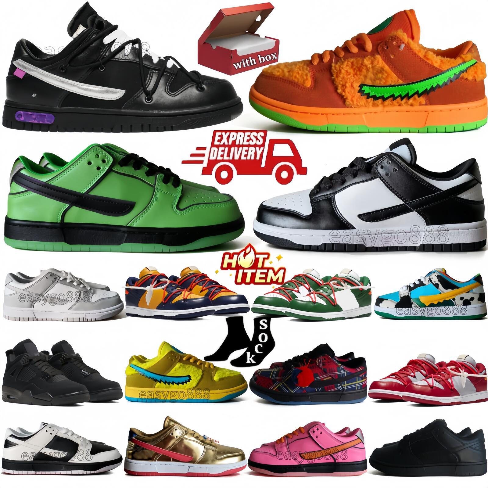 With Box Designer Running SB Low Shoes Mens Low Women basketball shoes Trainers Panda Grey Fog White Olive Black Outdoor Sports Trainers Sneakers sh