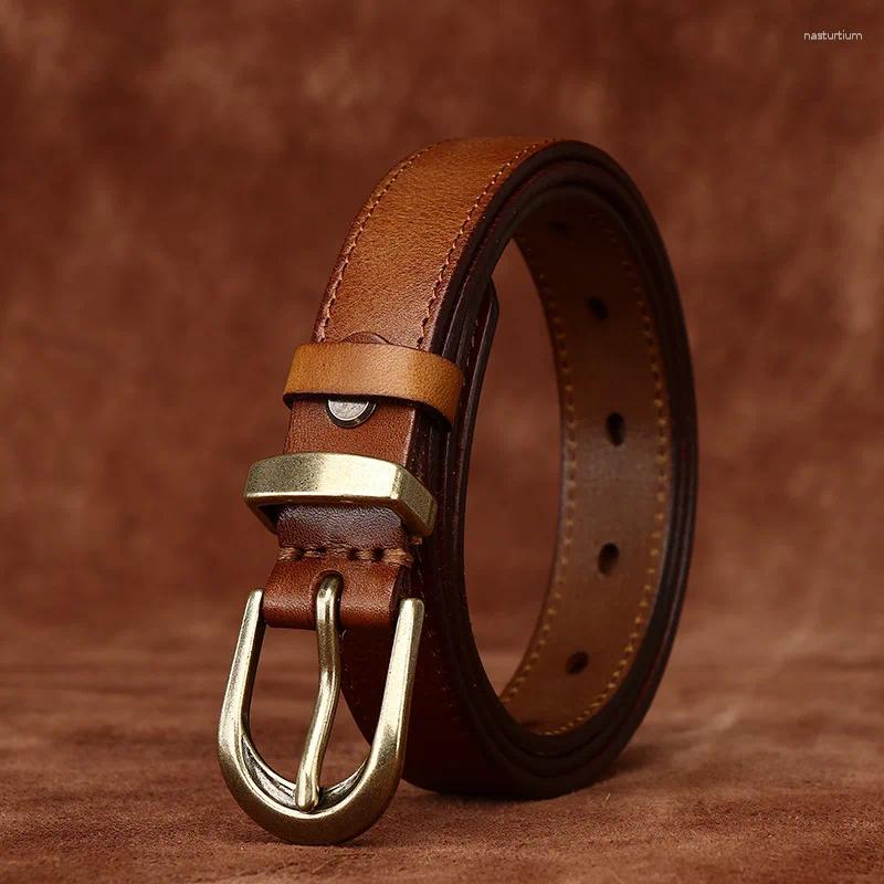 Belts 2026 Retro Fashion Versatile Genuine Leather Belt For Women Top Layer Cowhide Casual Jeans Z260924