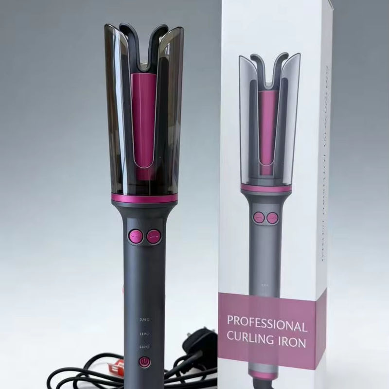 Fer à friser professionnel en céramique automatique avec affichage de la température LCD - Ions négatifs à chauffage rapide