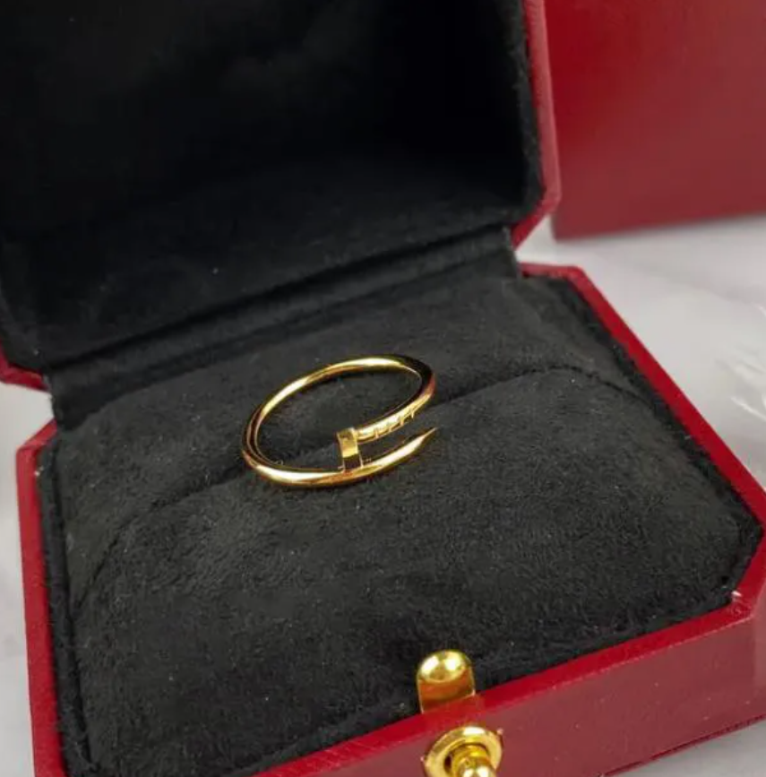 Classic designer nail ring jewelry mens and women Titanium steel Gold-Plated Gold Silver Rose lovers couple rings gift size 5-11 new