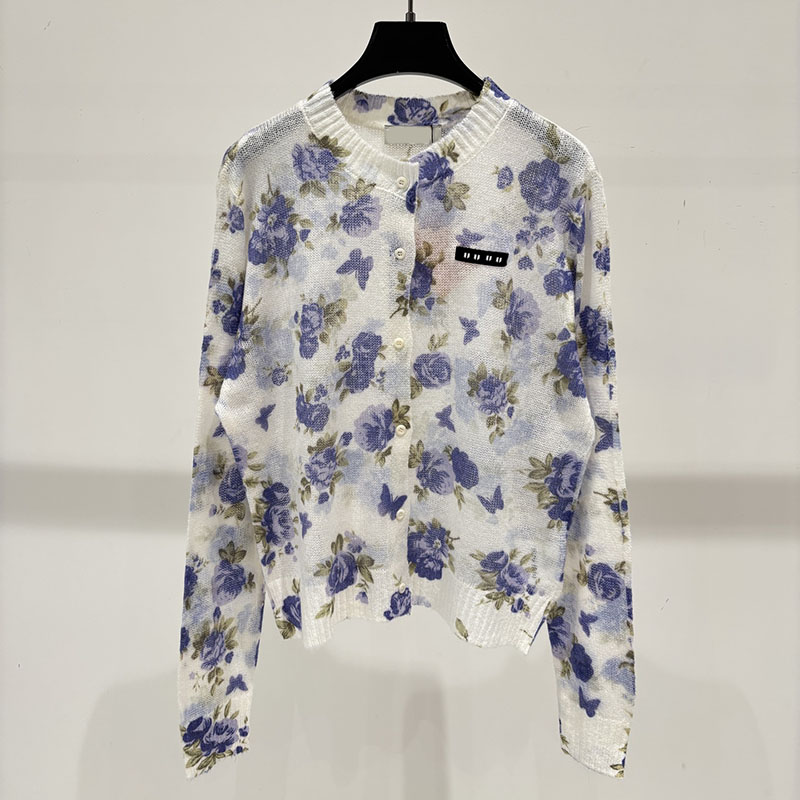 Cardigans tricotés imprimés pour femmes, col en V, t-shirts tricotés de styliste, Style de rue, hauts creux, tricot fin pour femmes