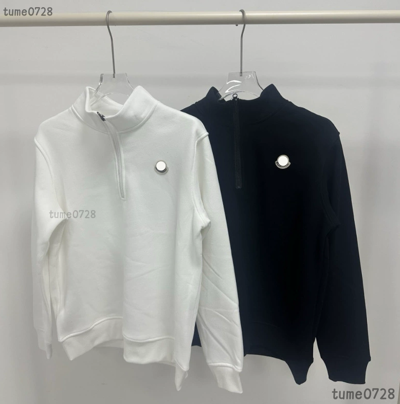 Hot Sale Men Hoodies Designer Mens Womens Sweatshirts Half-zip Pullover Long Sleeve Jumper Sweater Fashion Luxury Brand Embroidery Badge Men Hoodies