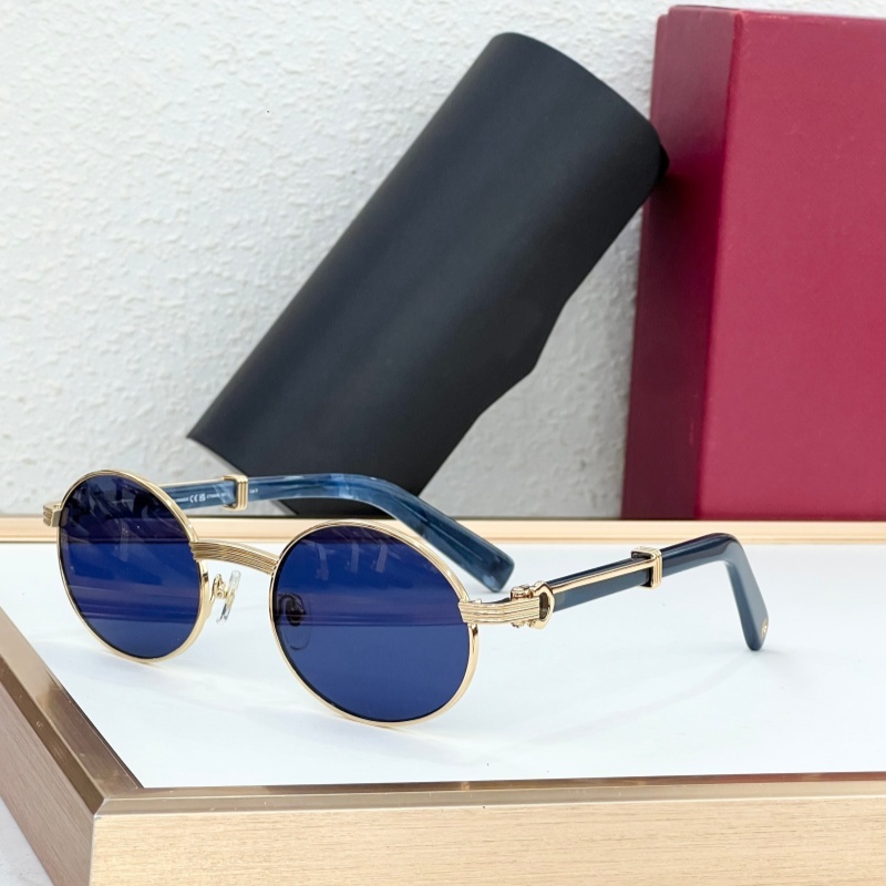 New CT0464S Eyewear Designer Sunglasses Top Quality Luxury Brand Fashion Classic UV400 Round Metal Frame Wooden Legs for Men Women With Original Box