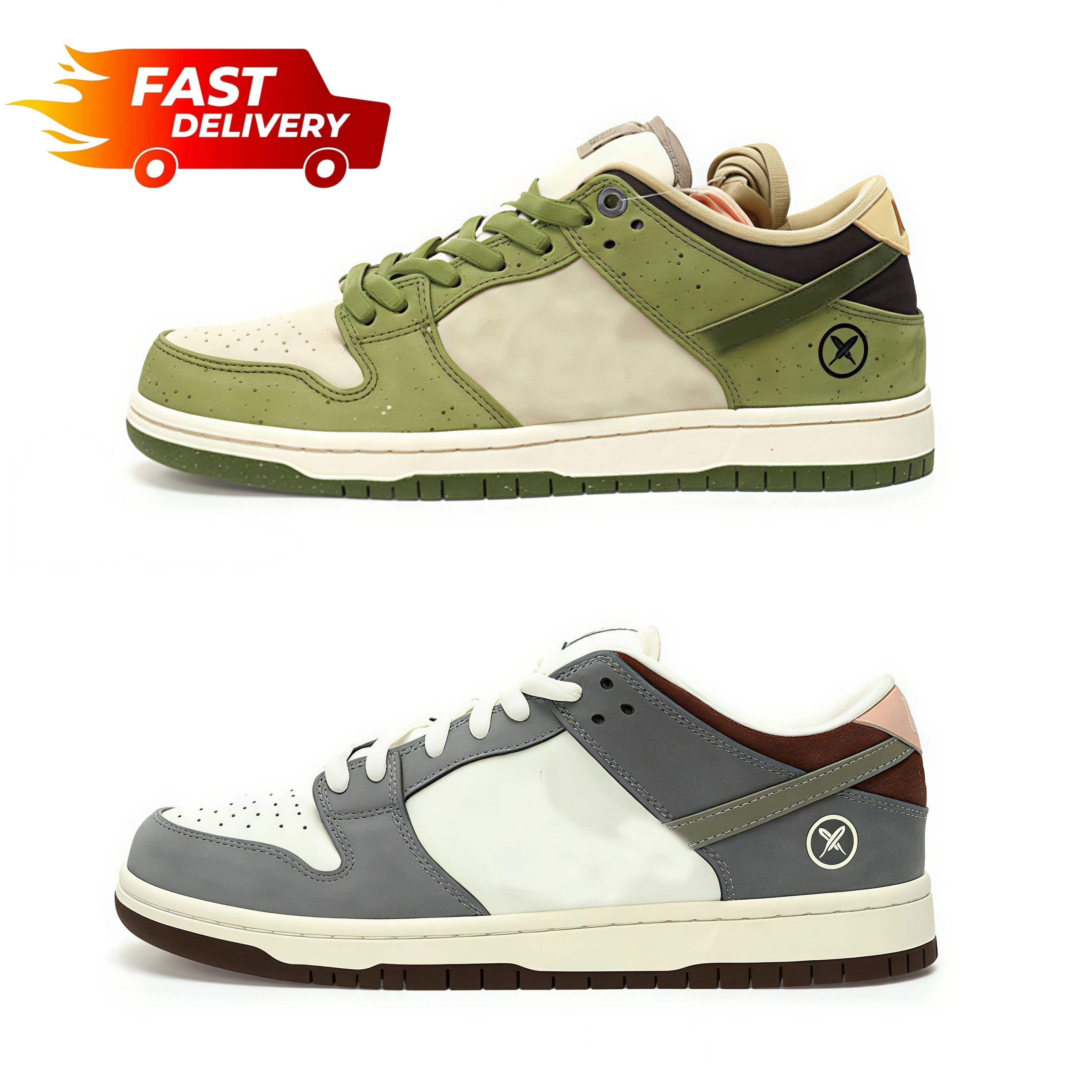 Designer Brand 1 Low Asparagus Yuto Horigome Matcha Grey Green Feather Top Mens and Womens Board Shoes Size 36-45