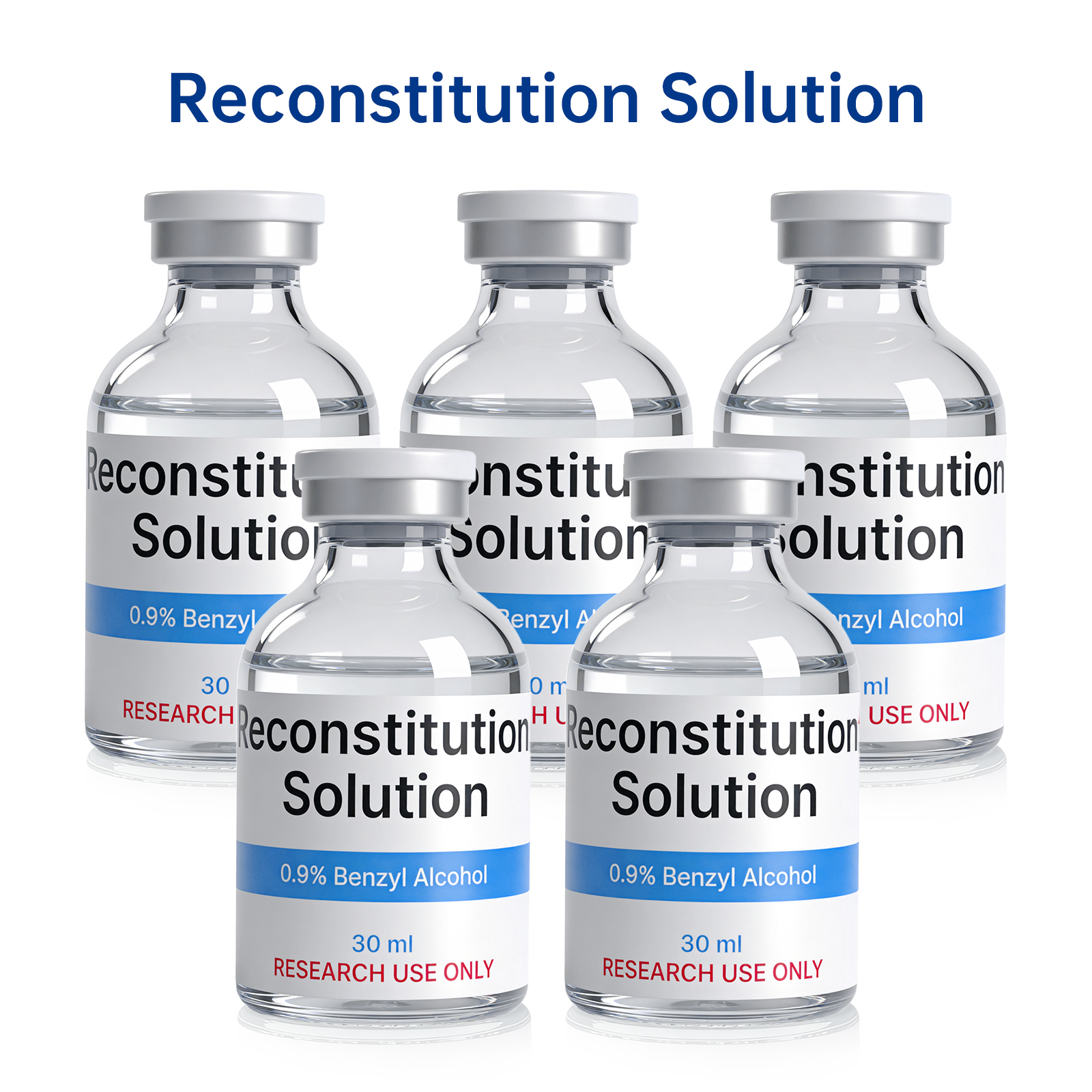 BAC Water 5 x 30mL Glass Vials, High-Purity Deionized Water w/ BA-image-1112679067