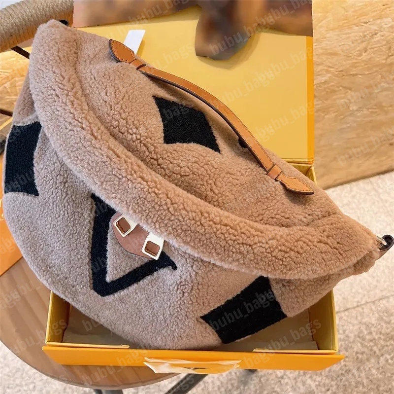 Men Designer Teddy Bumbag Shearling Belt Bag Women Luxury Crossbody Waistbag Designers Fluffy Bum Bag Fannypack Lambhair Shoulder Bag-image-903769982