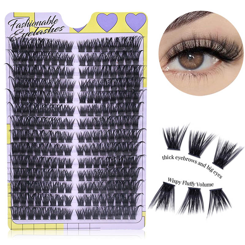 Luxury 2026 New Cross Border Single Cluster Ultra Soft Segmented Grafting Thick And Elongated Version Encrypted Good False Lashes Clusters Free Ship
