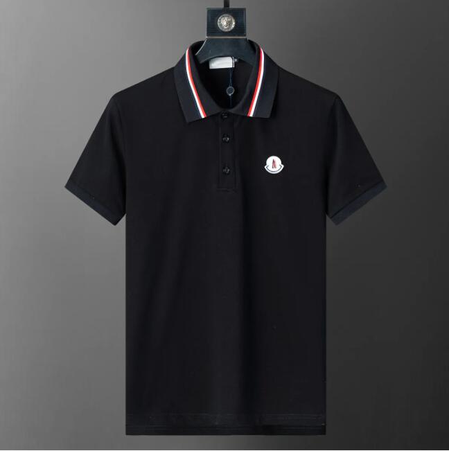 polo Black And White Striped Lapel Designer T-shirt Luxury Fashion Slim Fit Men's Short Sleeved Polo Shirt-image-1112591944